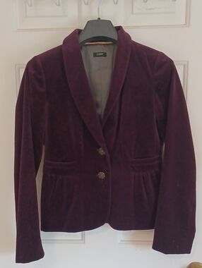 J. Crew Women's Velvet Blazer in Plum